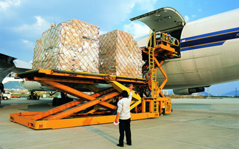 Air cargo being loaded for international freight